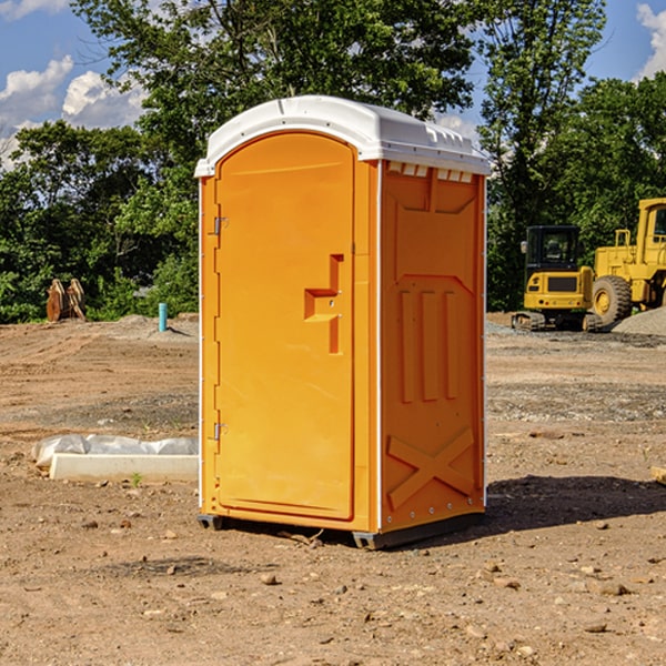 how often are the portable restrooms cleaned and serviced during a rental period in Bronson